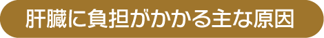 肝臓に負担がかかる主な原因